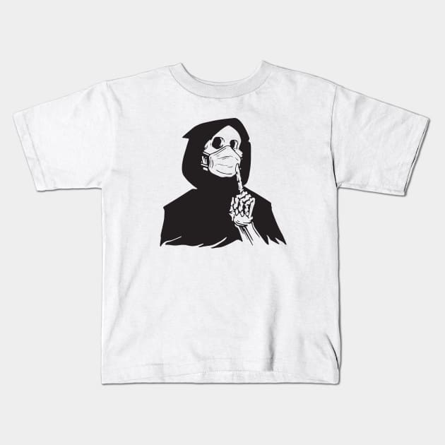 Skeleton Quarantine Kids T-Shirt by KingMaster